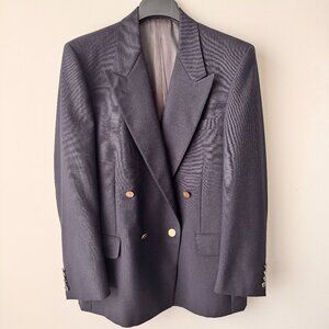 Vintage Christian Dior Monsieur Wool/Mohair Sport Coat Blazer Navy